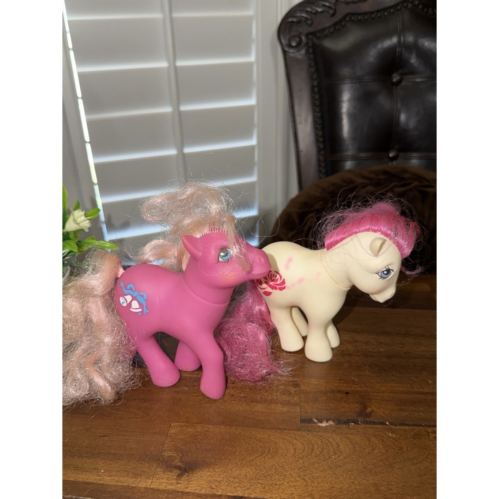Vintage Rare My Little Pony G1 Magenta Satin -N- Lace Bride MLP & June Birth Flo